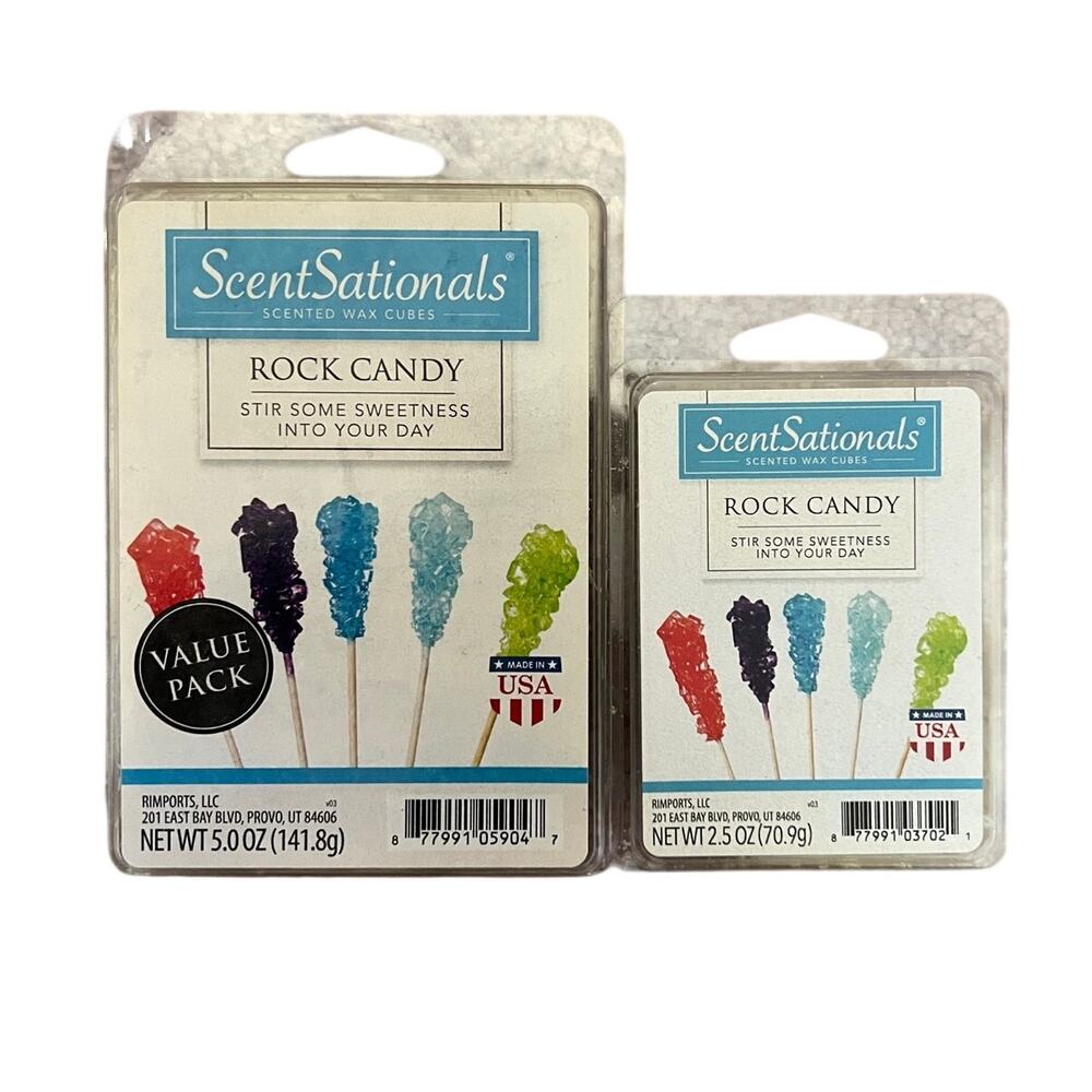 ScentSationals Rock Candy Scented Wax Melts Lot - 1 New 5 oz, 1 partial 2.5oz